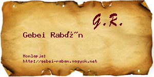 Gebei Rabán névjegykártya